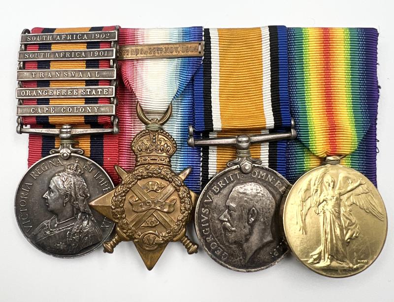 5 Bar QSA & 1914 Star & Bar Trio Royal Scots Fusiliers Killed In Action