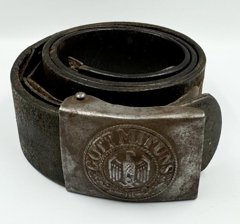 WW2 German Heer Belt, Buckle & Tab Set