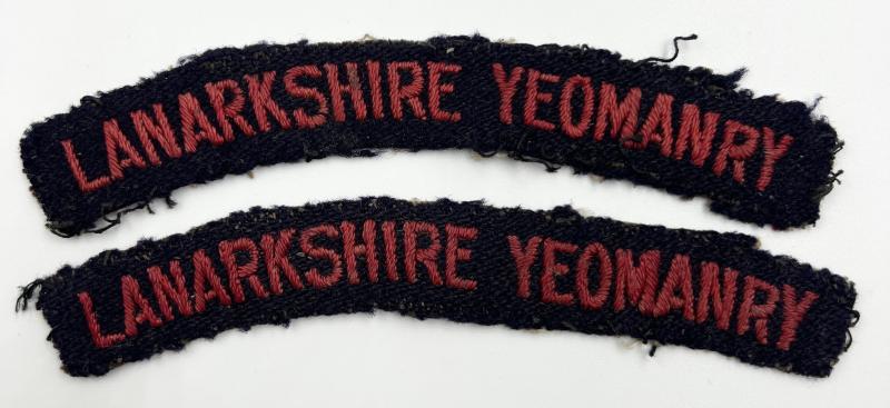 WW2 156th Lanarkshire Yeomanry Field Regiment RA Shoulder Titles