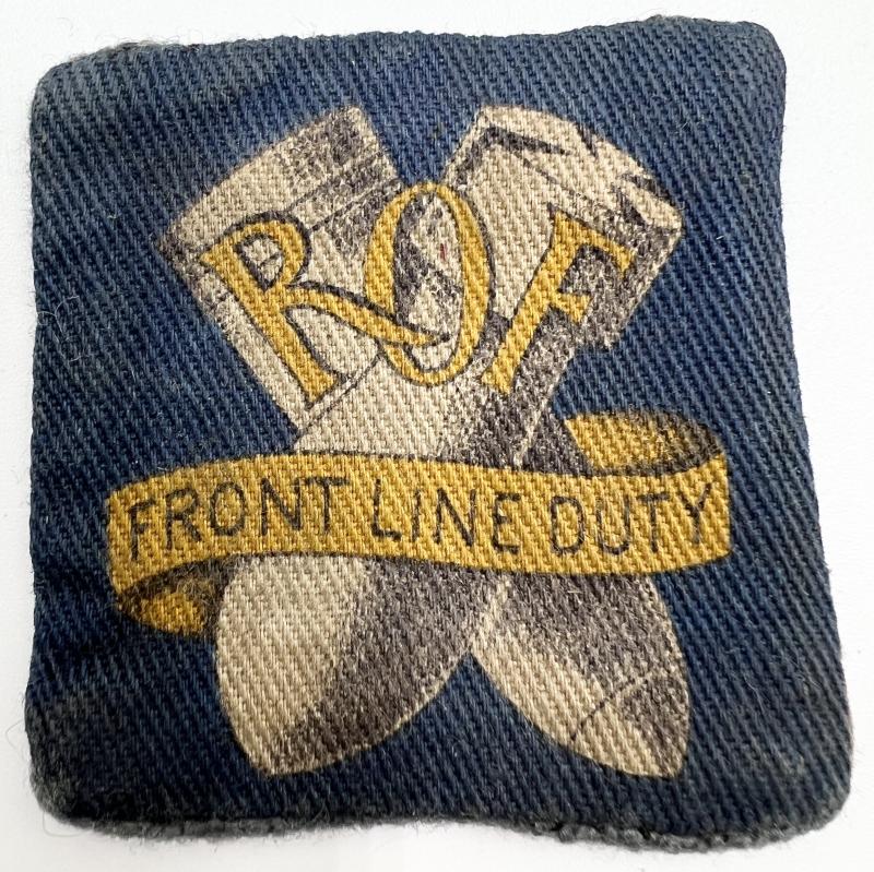 WW2 Royal Ordnance Factory Front Line Duty Cloth Badge