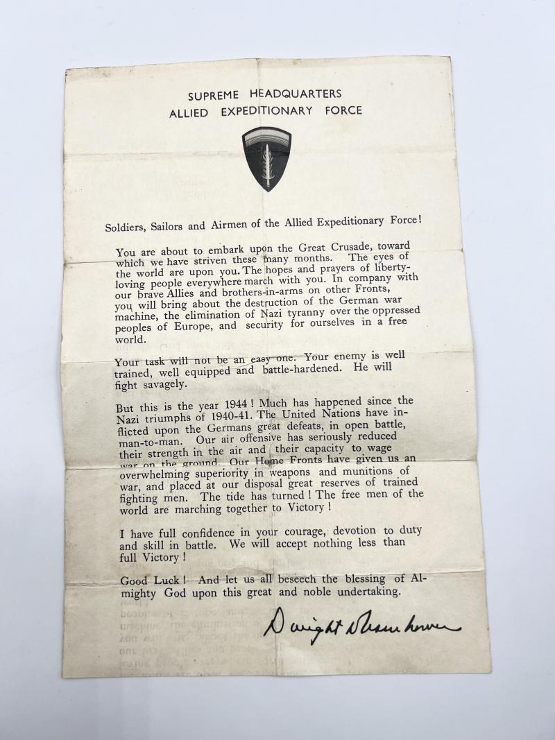WW2 D-Day Eisenhower Letter