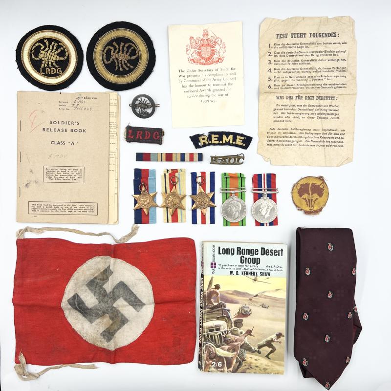 WW2 Long Range Desert Group Medal & Badge Group